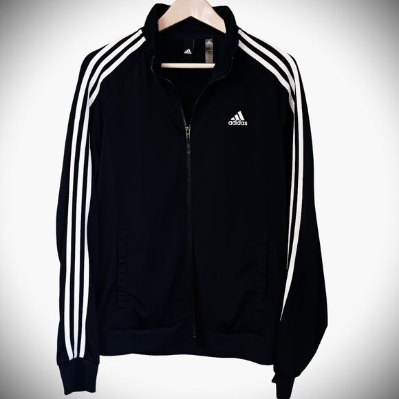 adidas Other - Dark Navy white striped ADIDAS Track Training Jacket SZ M VGUC